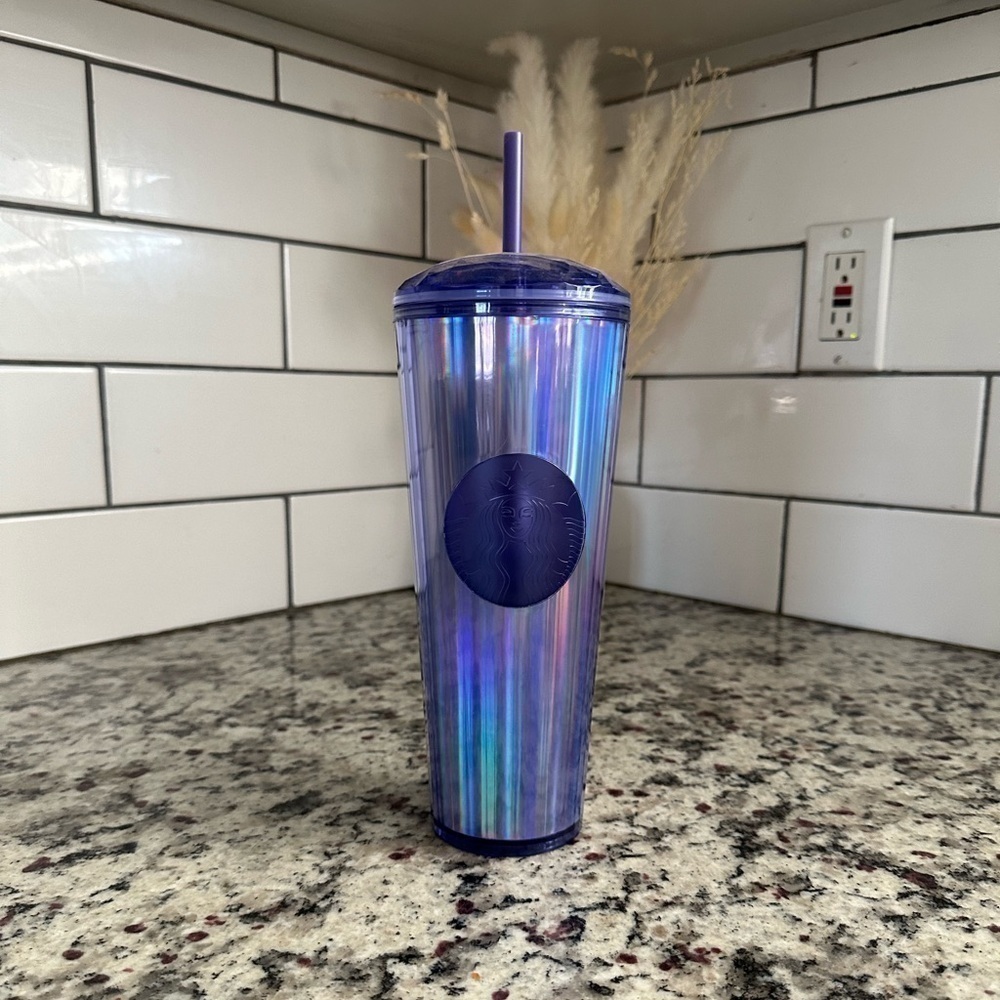 Starbucks Holographic Purple Cold Dome Lid 24oz Tumbler